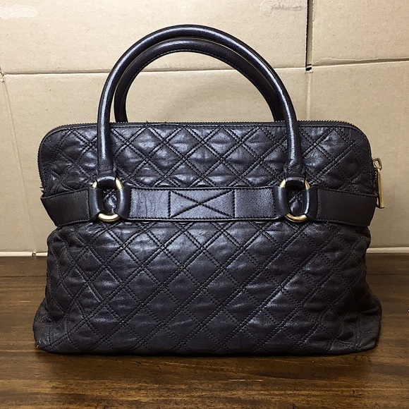 MARC JACOB Quilted Top Handled Belted Lambskin Shoulder Bag - Picture 3 of 17